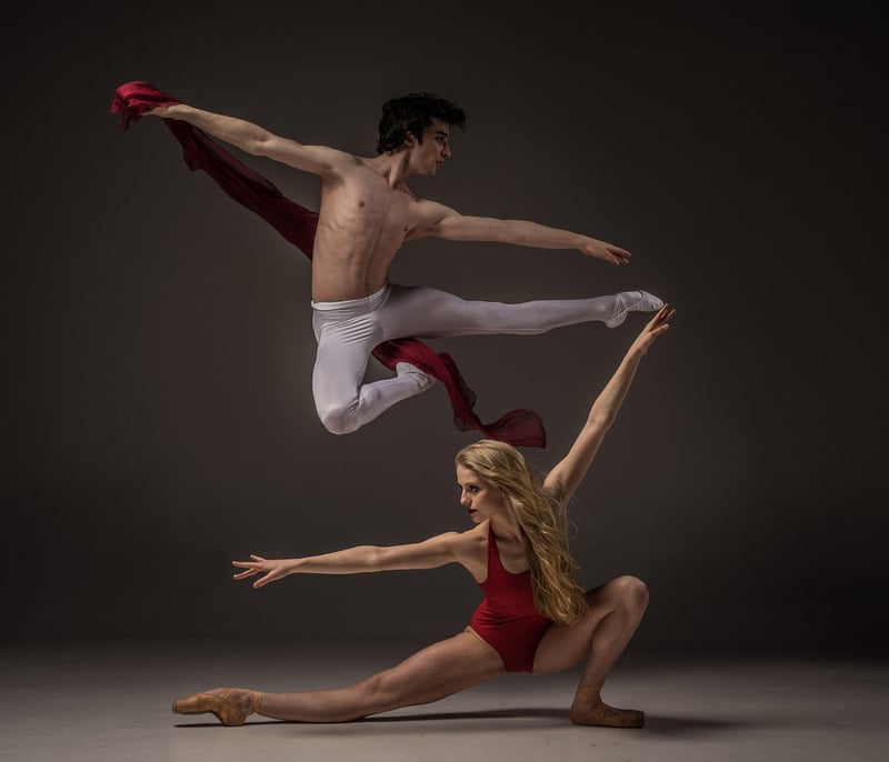 Dancer practicing barre exercises